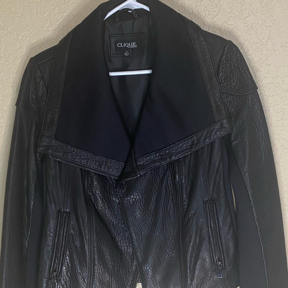 Never worn 100% Black Leather Jacket size XS